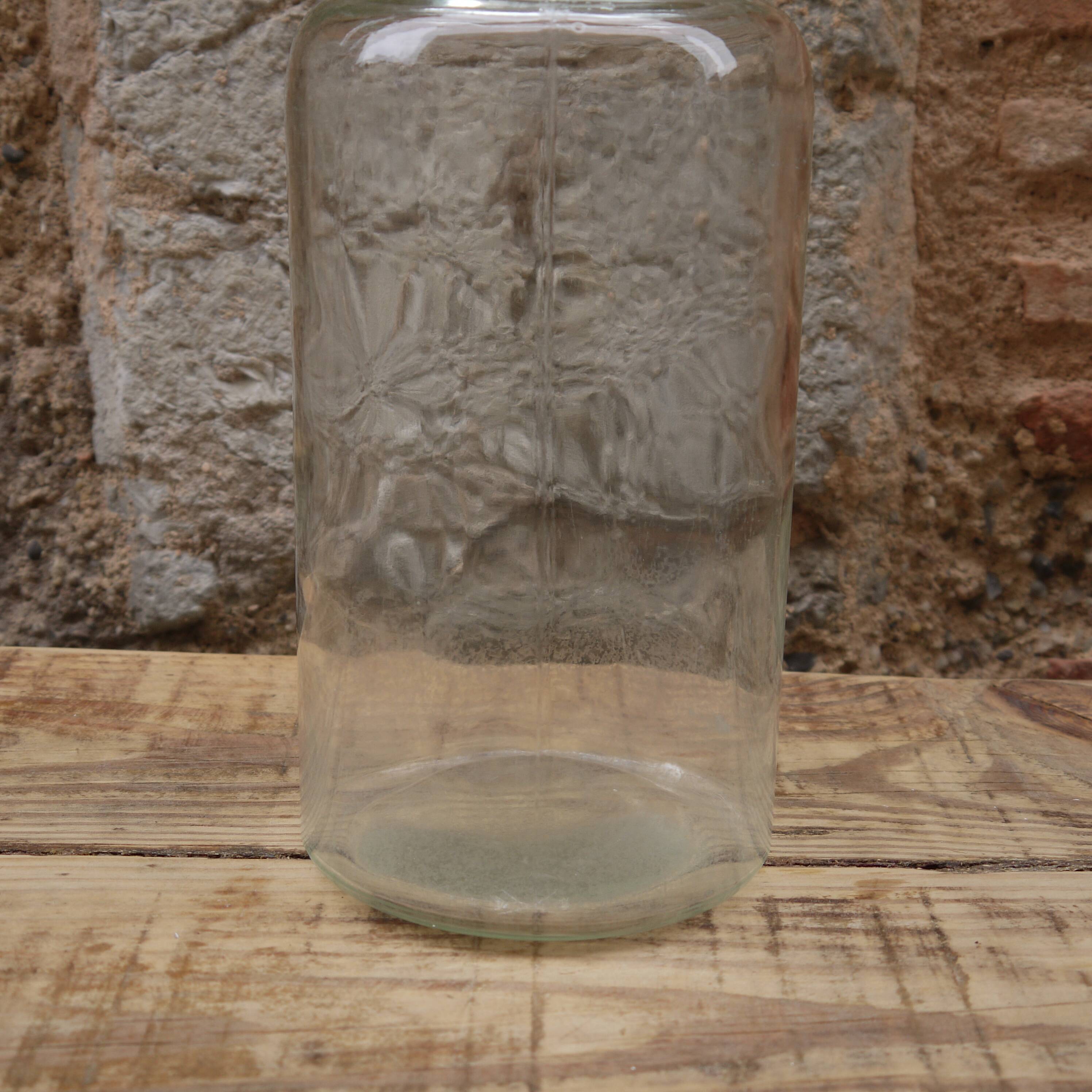 Glass pharmacy jar vase