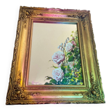 Gold painted wood mirror