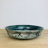 Round blue ceramic dish signed Arol Norway