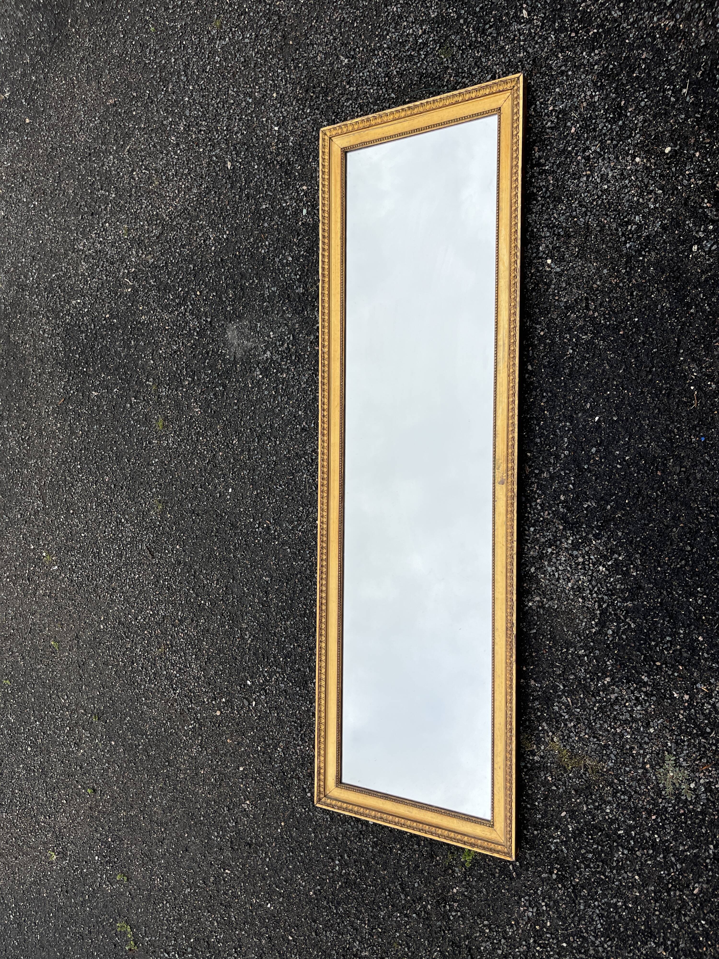 Large gold mirror 150 cm long classic style beaded frame
