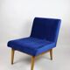 Vintage Blue Velvet Lounge Chair, 1970s
