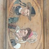 Pyroengraved and painted tray Breton couple