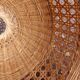Wicker pendant lamp and vintage braided rattan straws