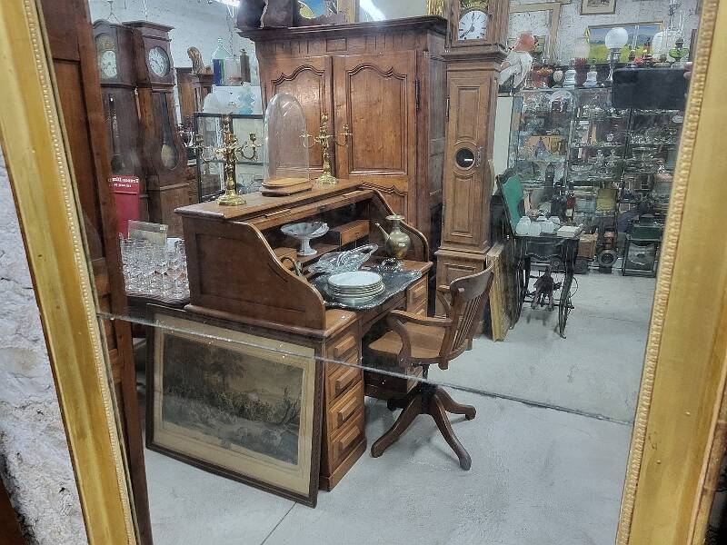 Large gilt mirror in 2 parts from the early 19th century