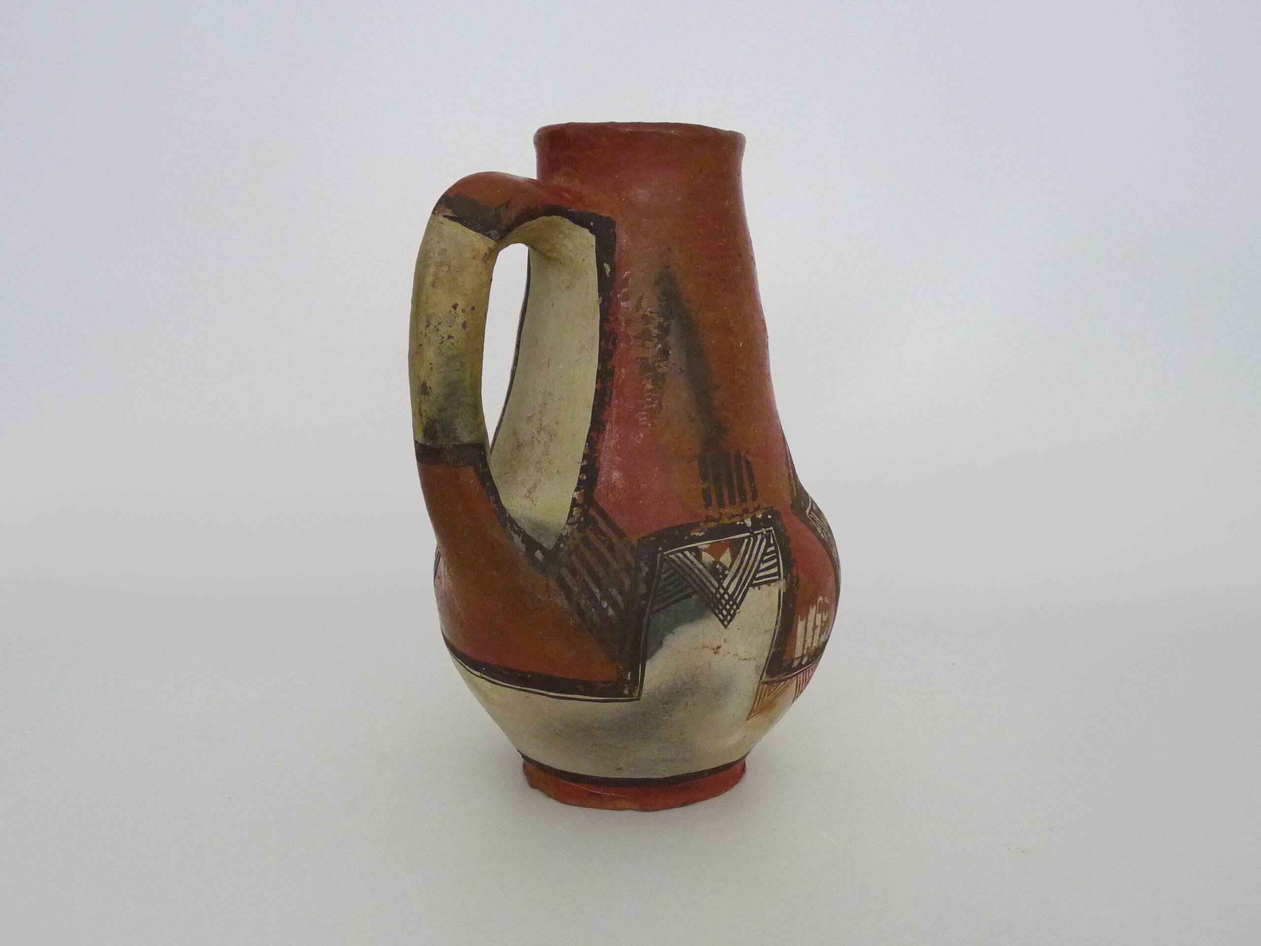 Iddeqi Kabyle pottery, Kabyle pitcher, Berber. Kabyle folk art. The 50's