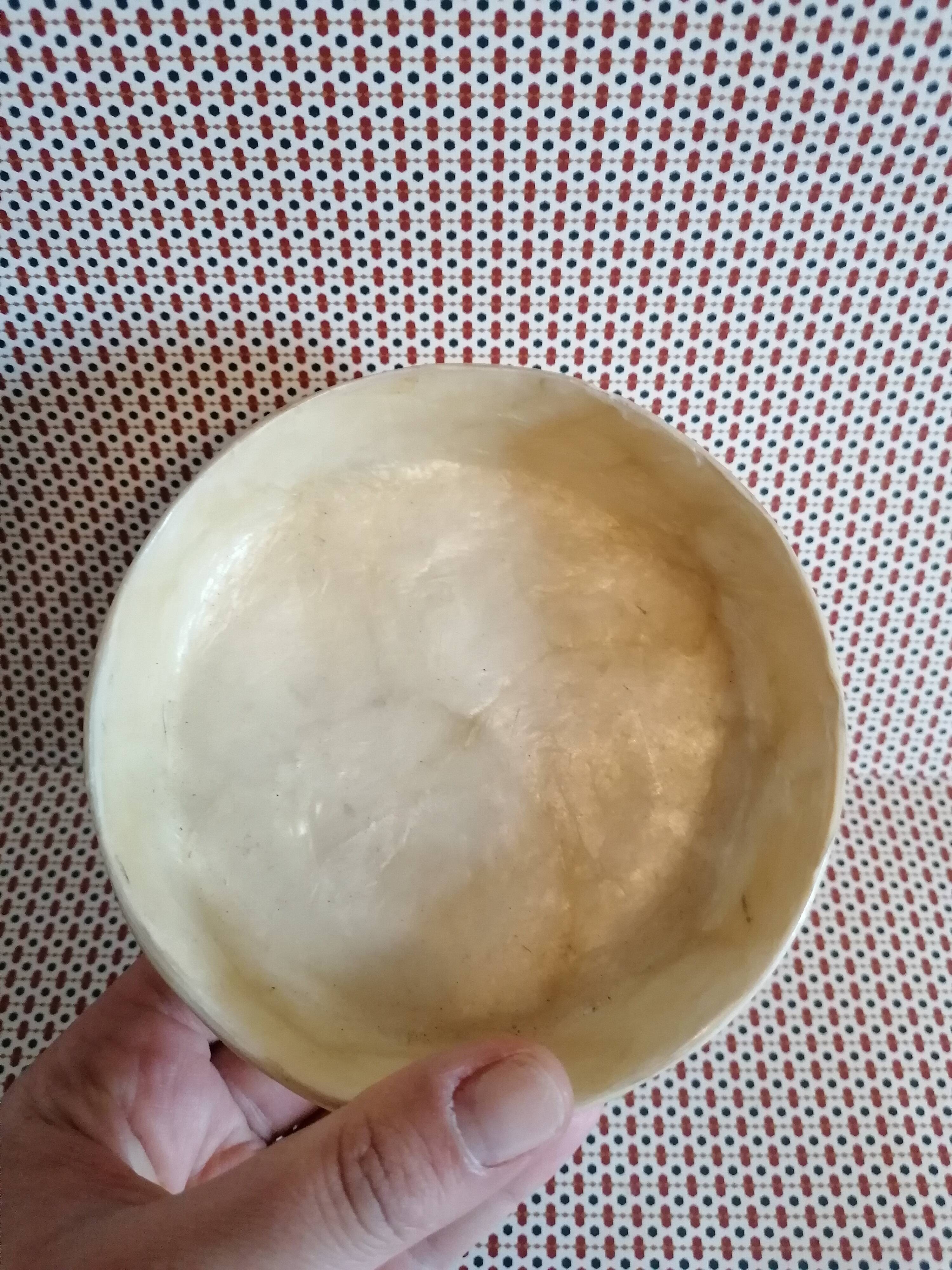 Decorative cup in mother-of-pearl, vintage 70s, bohemian chic