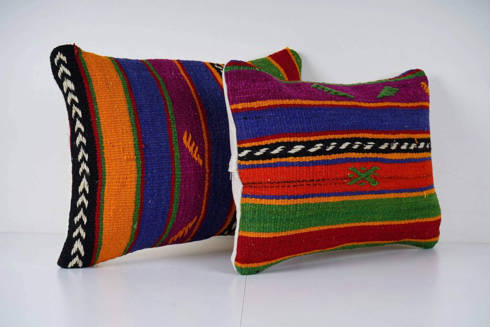 Set of 2 vintage kilim cushion covers 33x51 cm