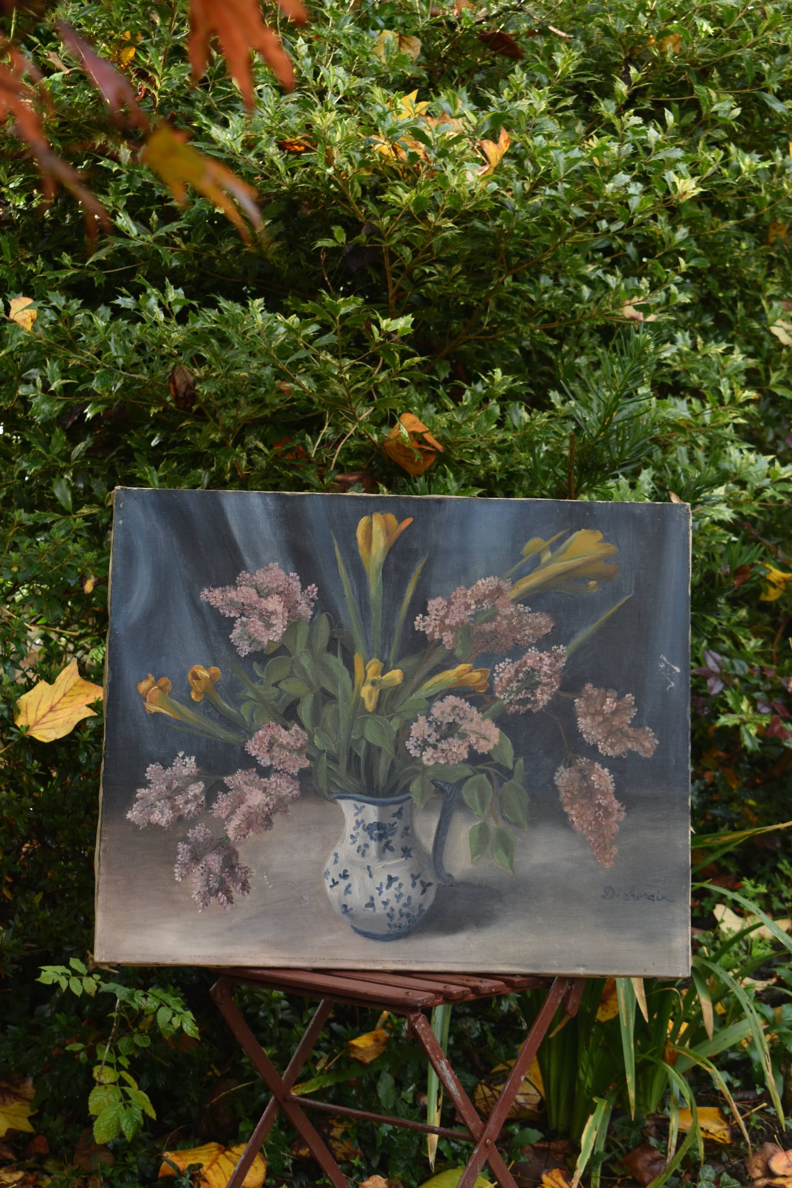 Oil painting on canvas, still life by Rollande Déchorain