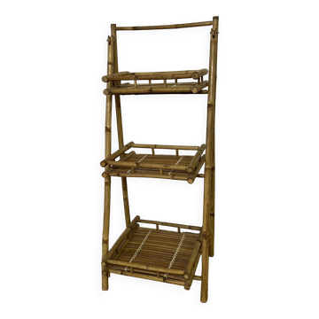 Folding bamboo shelf