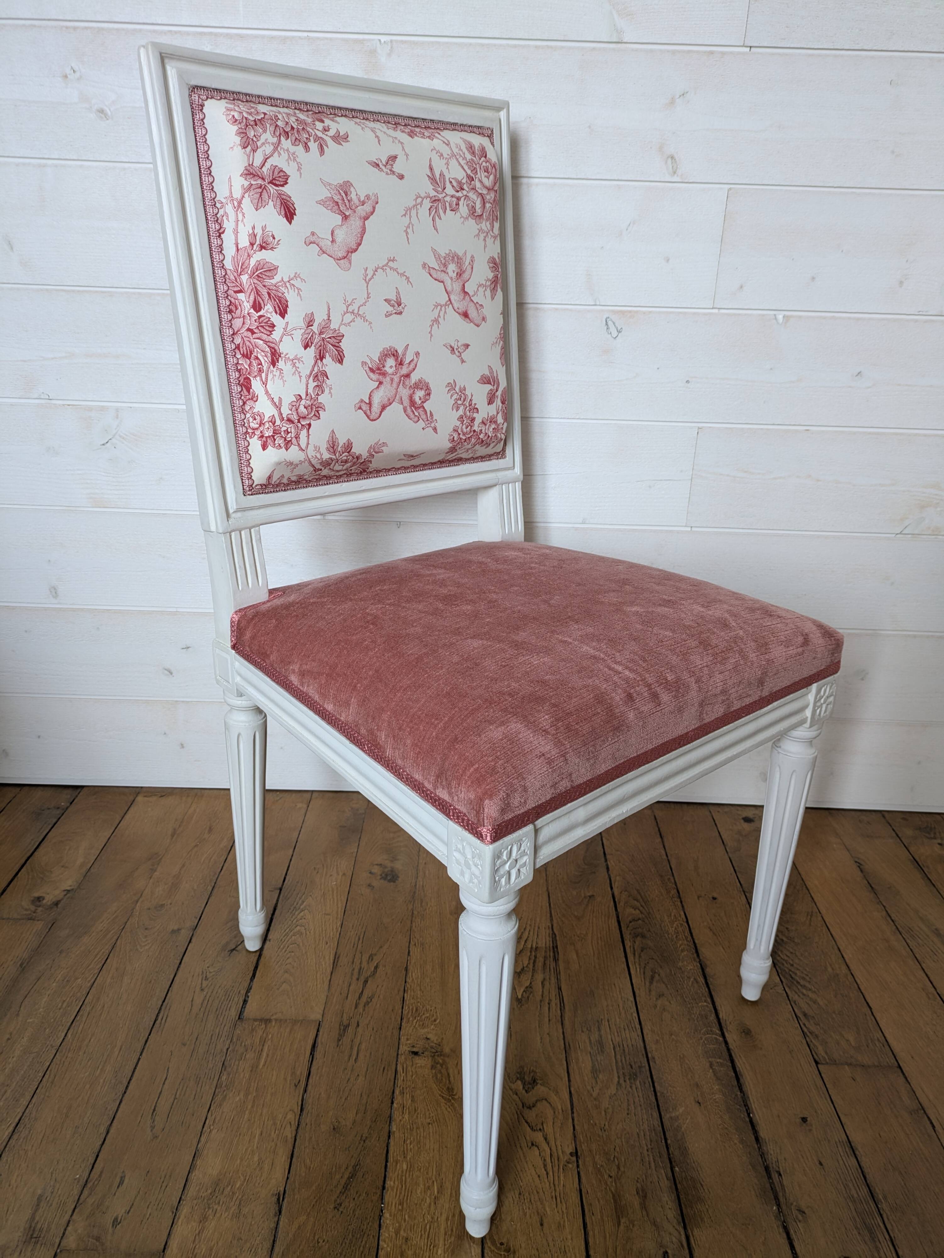 Chaise de style Louis XVI rénovée
