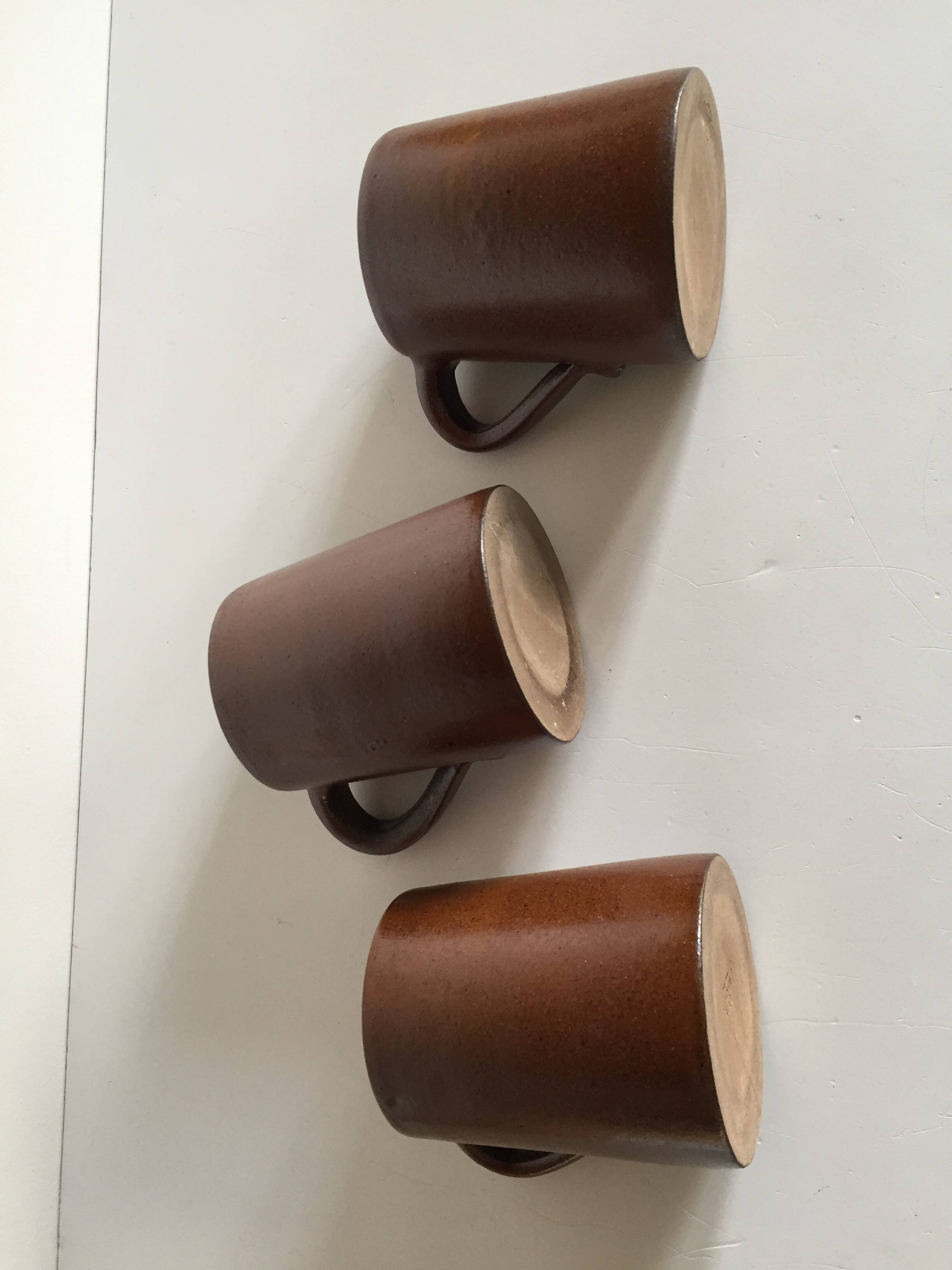 3 vintage marais stoneware mugs