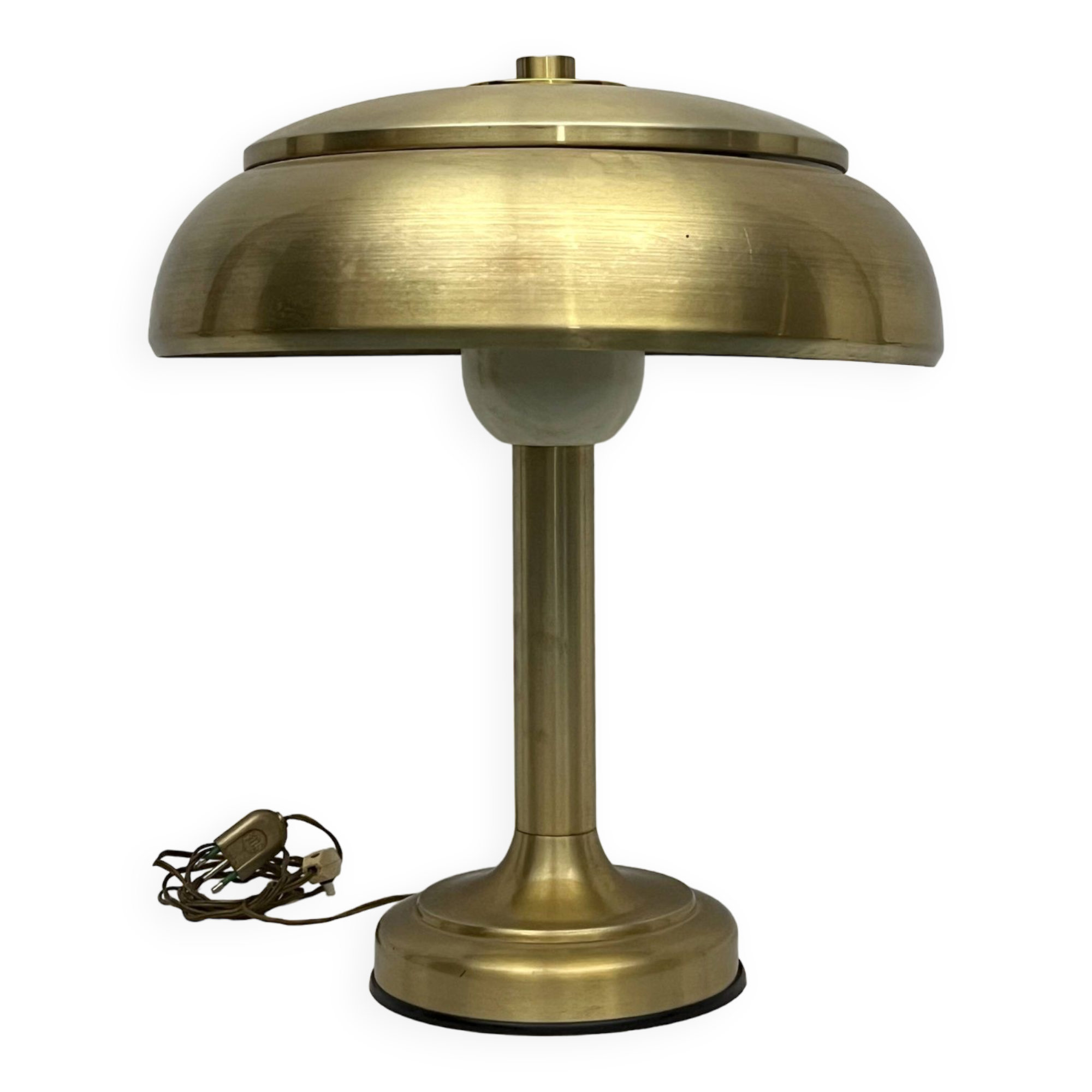 Vintage Ministerial gilded table lamp. Italy 1950s