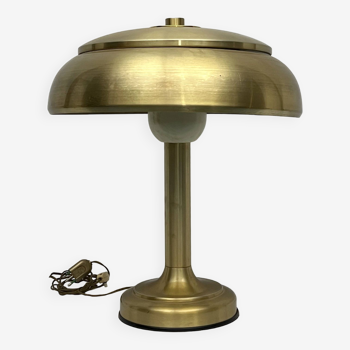 Lampe de table dorée ministérielle vintage. Italie années 1950