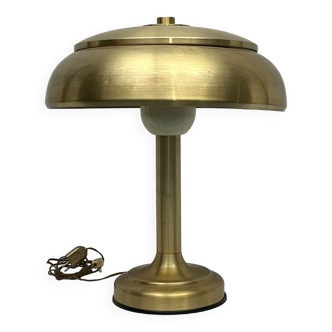 Lampe de table dorée ministérielle vintage. Italie années 1950