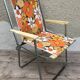 Pair of folding metal lerolin chairs in 70's fabric