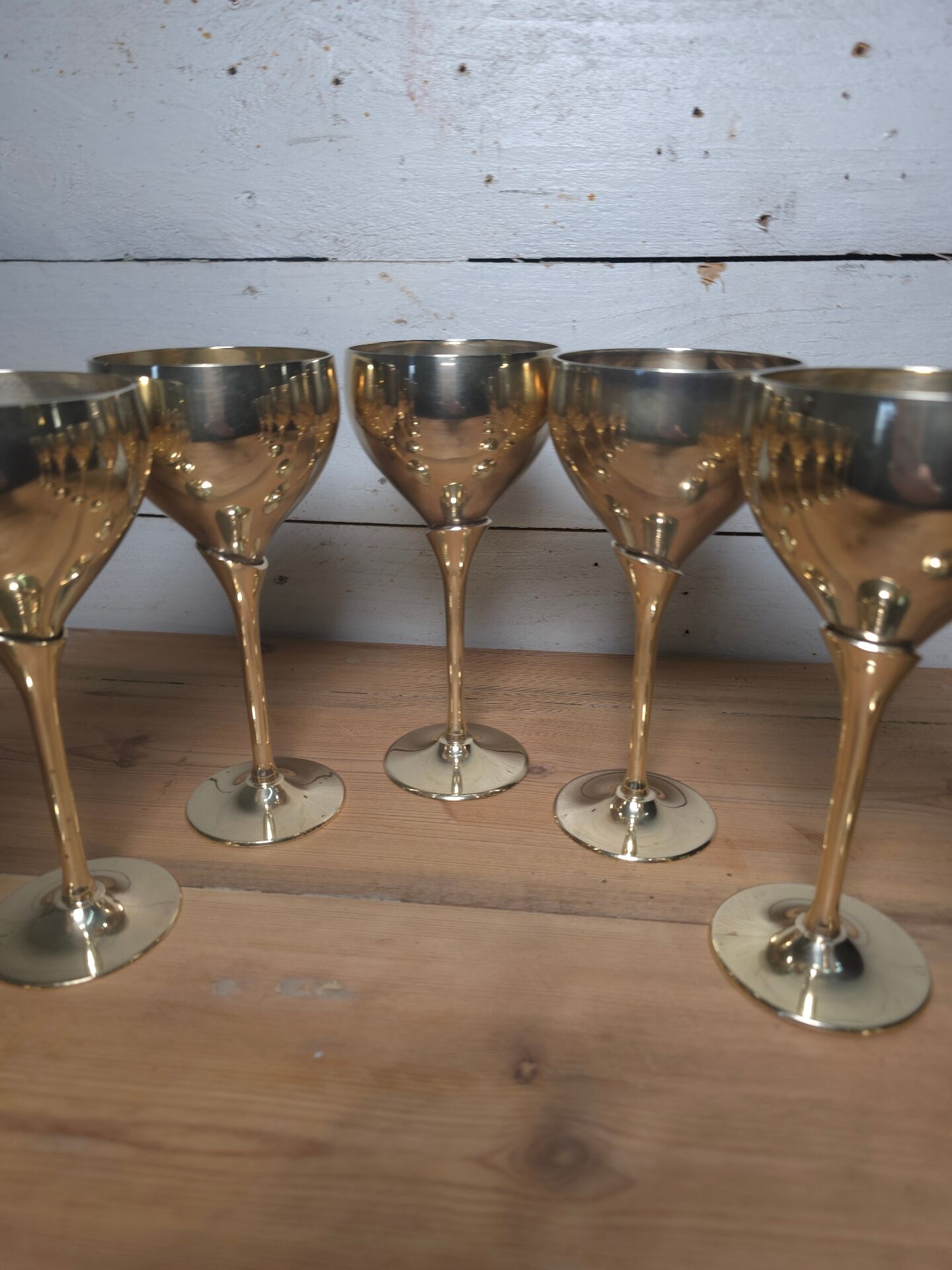 12 verres vintage métal argenté et doré