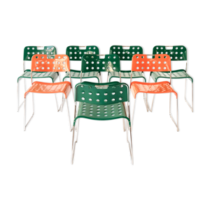 8 chaises Omstak par - 1970 italie