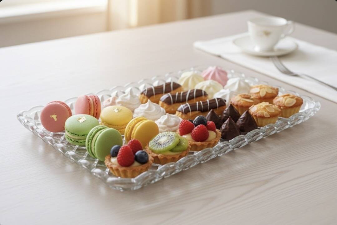 Pressed glass service plate with diamond points, 1950s