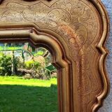 80s beveled gold mirror