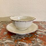 Limoges sauce boat A. Lanternier 1911 gold and blue edging