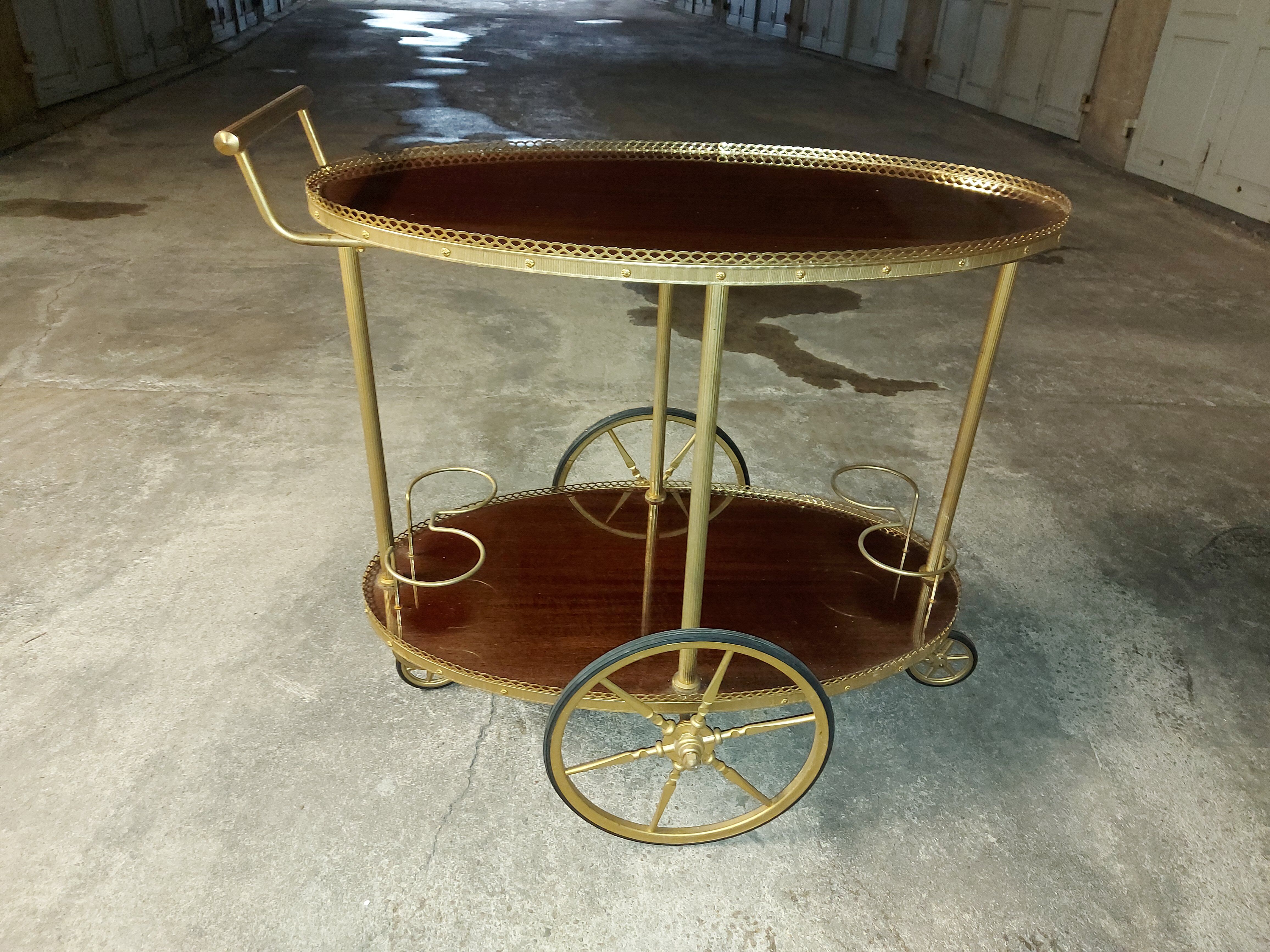 Vintage mahogany roll bar