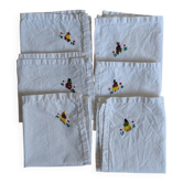 Ensemble de 6 serviettes brodées