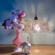 Vintage lampshade pendant light in pink molded glass - tableware collection -