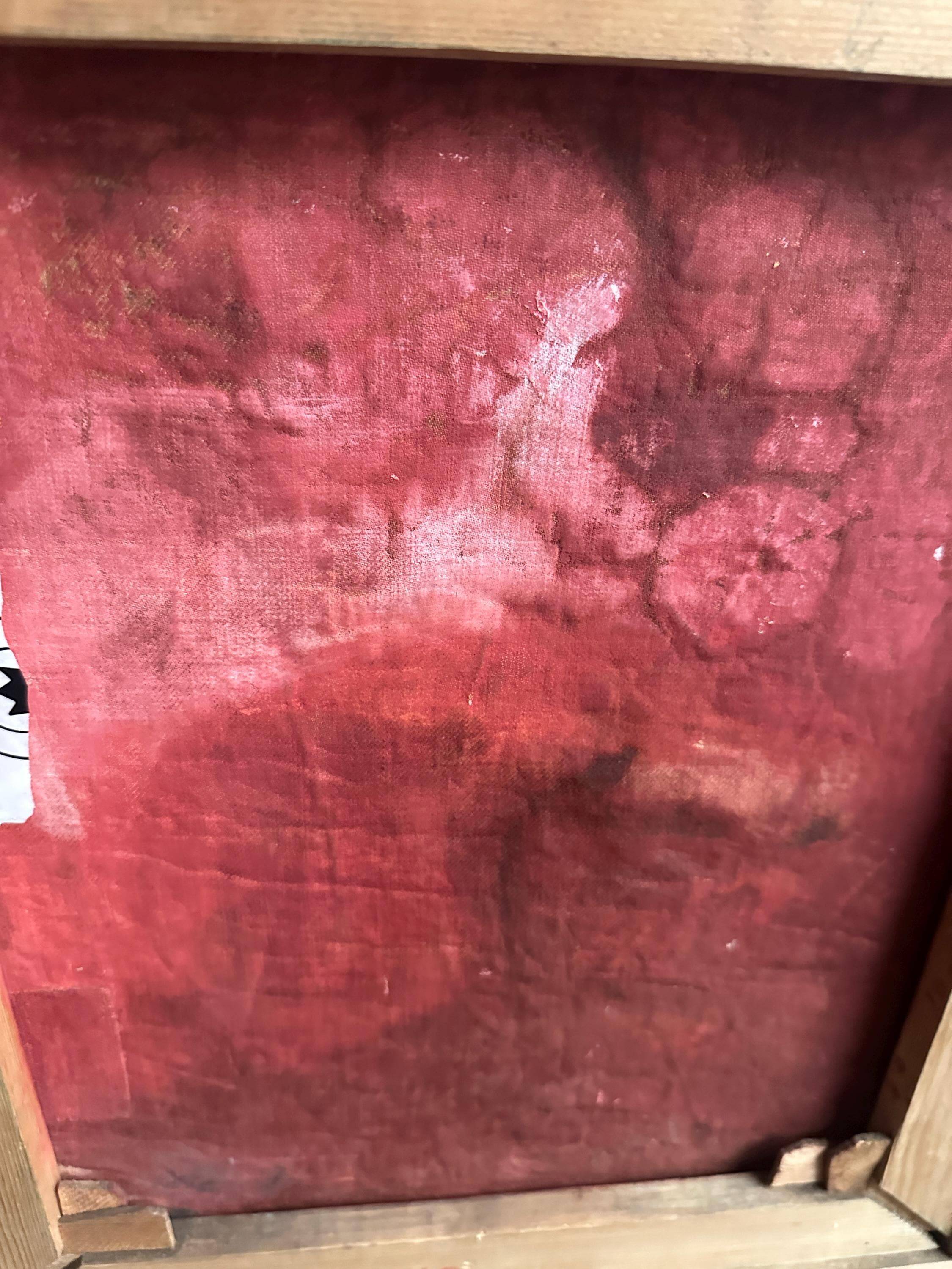Huile sur toile originale suédoise – « Nature morte avec vase et fruits » – Signée
