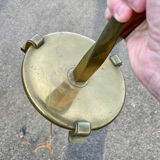 Vintage tripod lamp foot twisted brass