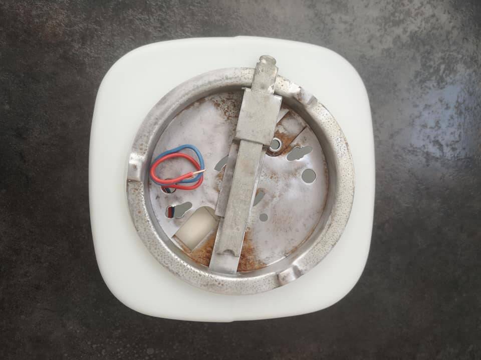 Old vintage square opaline ceiling/wall light 1960/70
