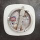 Old vintage square opaline ceiling/wall light 1960/70