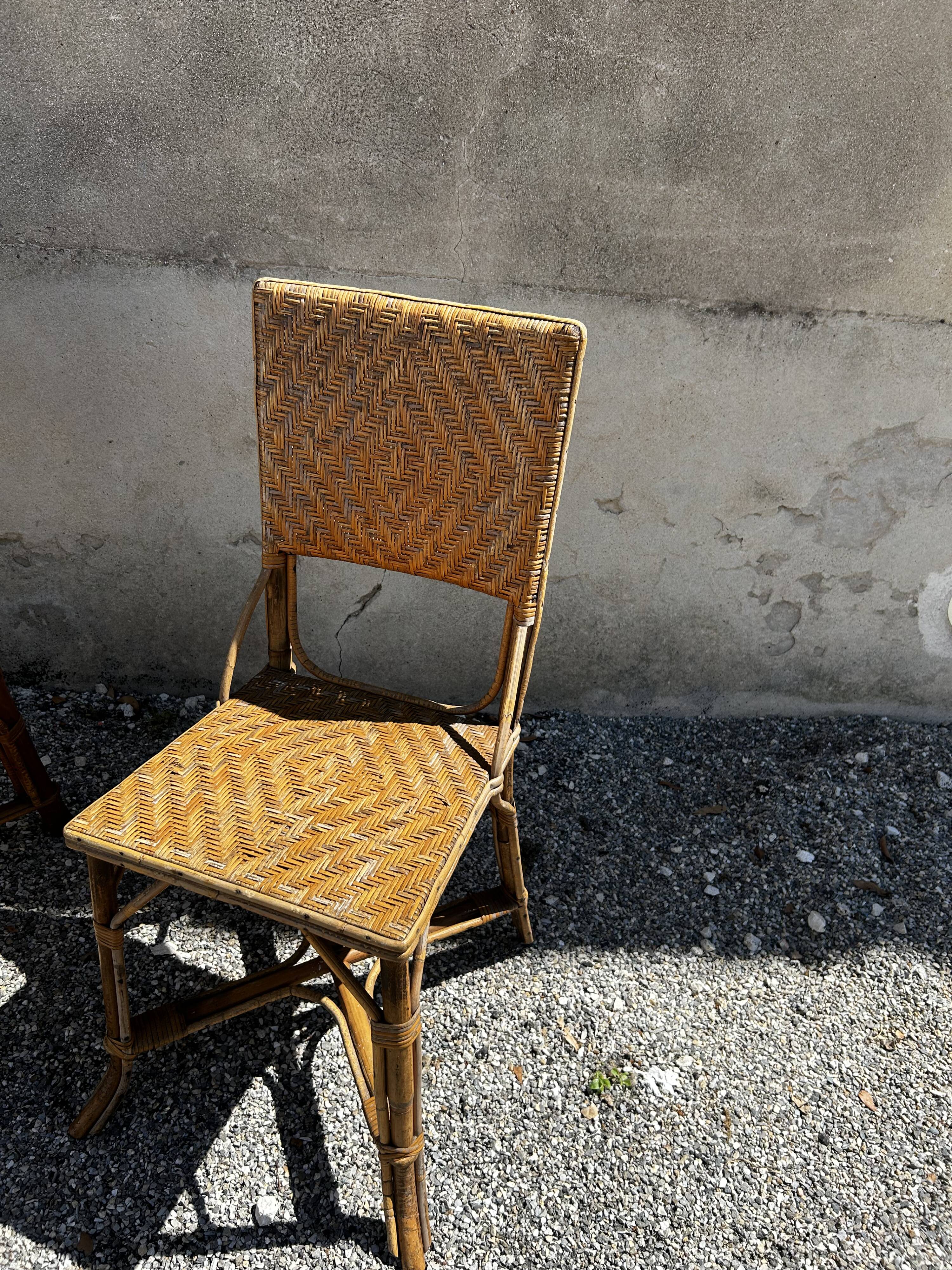 Vintage woven rattan set