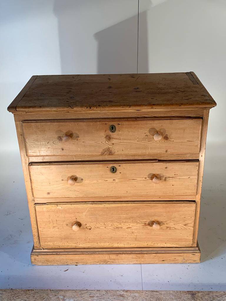 vintage solid pine chest of drawers