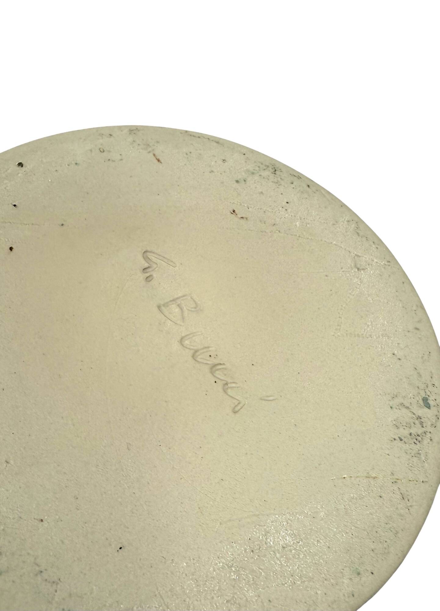 Mid-century style blue artistic ceramic vase, Gabriele Bucci Italy ca. 2000