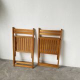 70s beech folding chairs