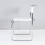 Set of Four Modern Italian White Leather Libellula Chairs by Giovanni Carini 70s