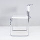 Set of Four Modern Italian White Leather Libellula Chairs by Giovanni Carini 70s