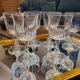 6 chiseled glass foot glasses