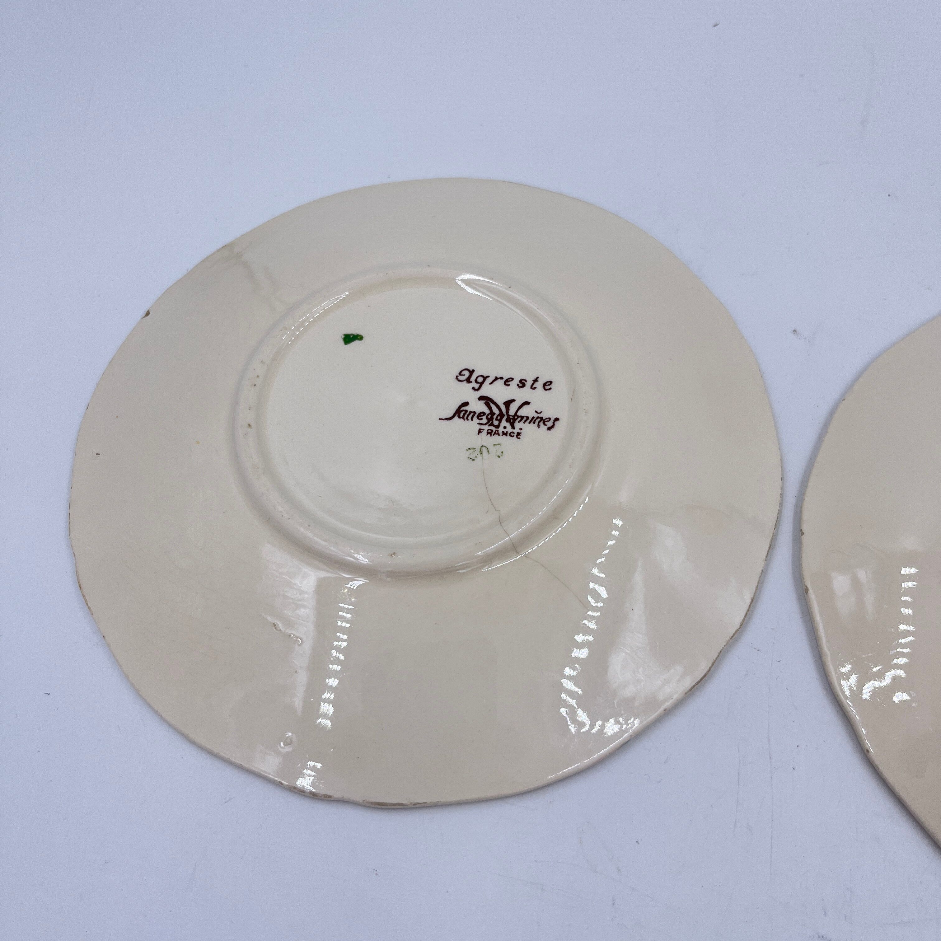 Duo of sub-cups sarraguemines décor agreste