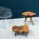 Ensemble de tables basses en bois brut d'orme, 1960, ensemble de 2