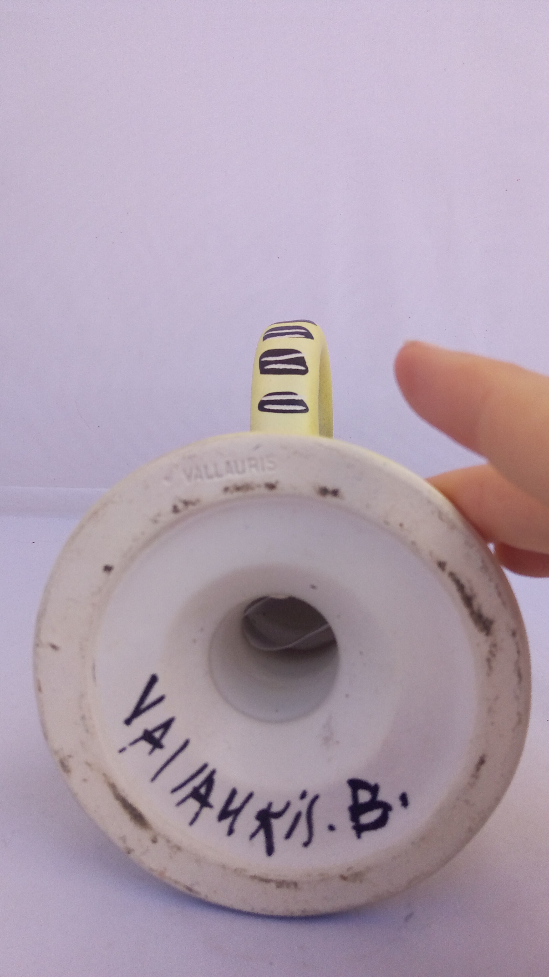 50s black and yellow Vallauris candlestick