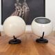 Pair of adjustable vintage wall lamps, white lacquered metal, LITA 1970
