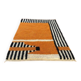 Tapis en laine pure fait main traditionnelle taille 140 x 260 cm