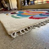 Beni Ourain Rug, Moroccan Abstract Wool Carpet 150/250cm