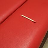 Red eco leather bench, Danish design, 1990s, production: Denmark