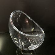 Christofle , vase en verre asymétrique