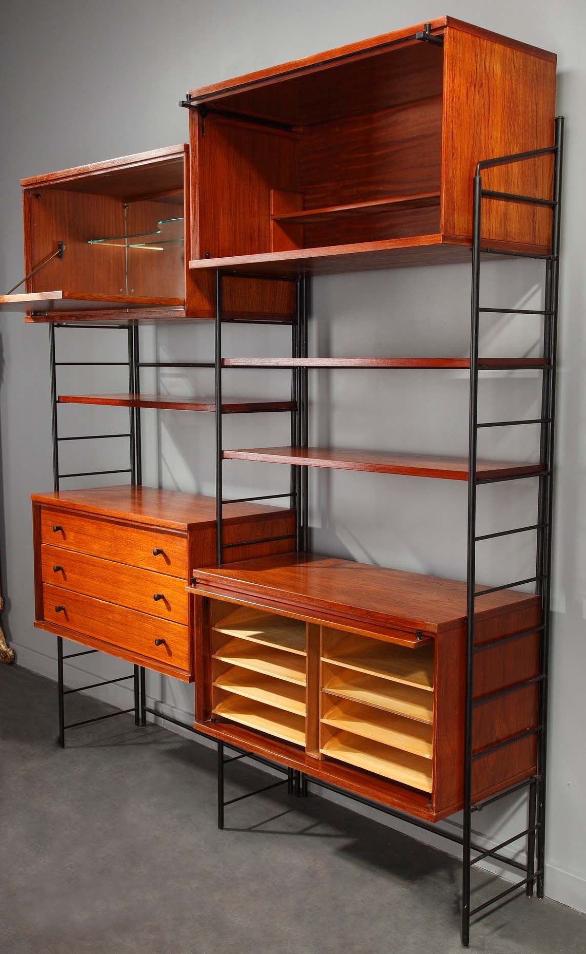 Scandinavian wooden bookcase from the 1960s