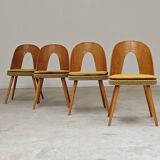 Set of 4 yellow Antonin Suman chairs for Tatra Nabytok 1960