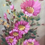 Signed flower bouquet painting