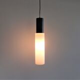Large black and white glass pendant lamp by Evenblij, 1960's
